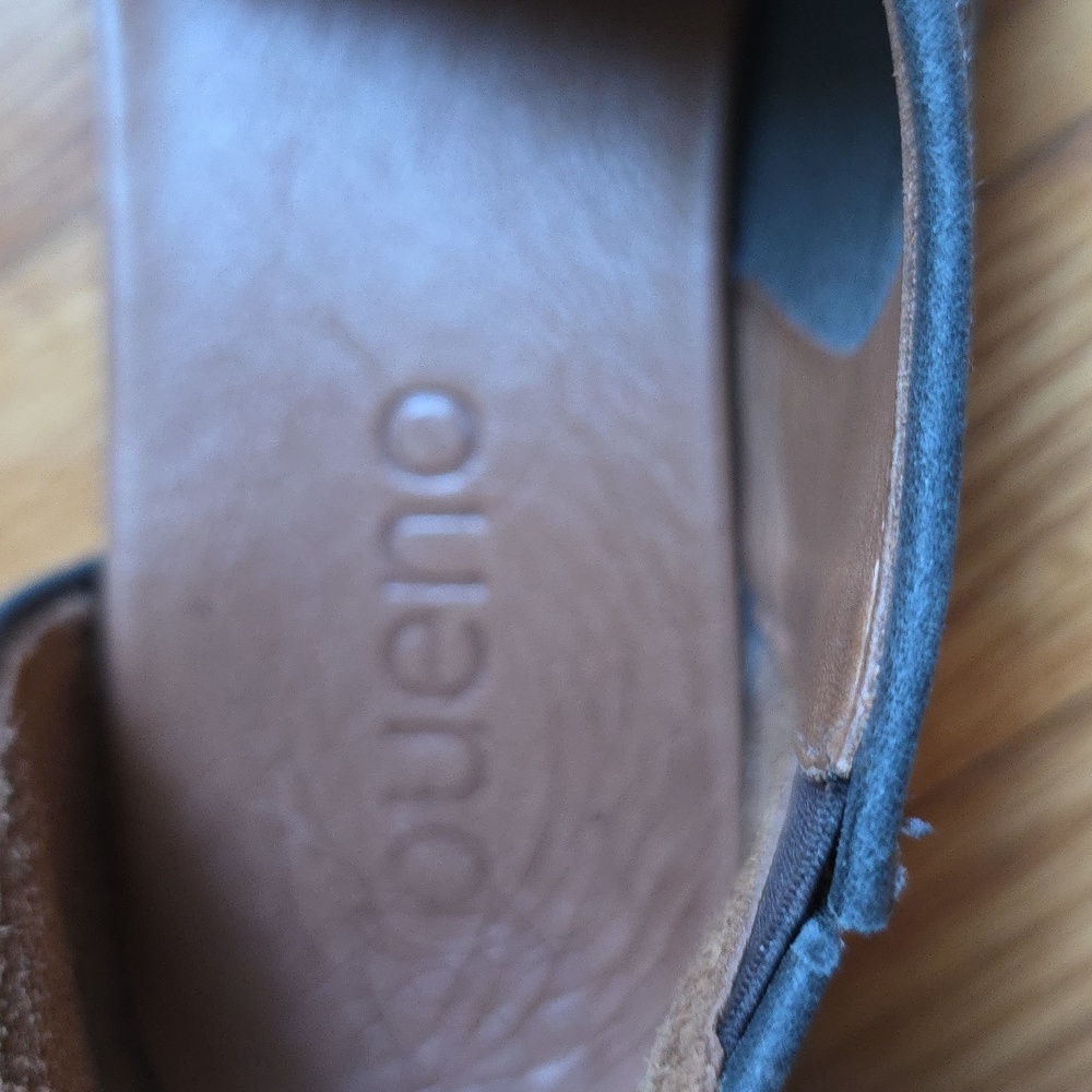 Bueno Blue Leather Sandals with Asymmetric, Open-Toe Design - Picture 2 of 8
